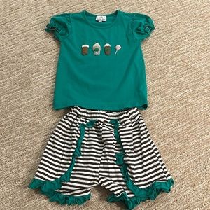 CUTIE PIE SMOCKS STARBUCKS SET SIZE 4T